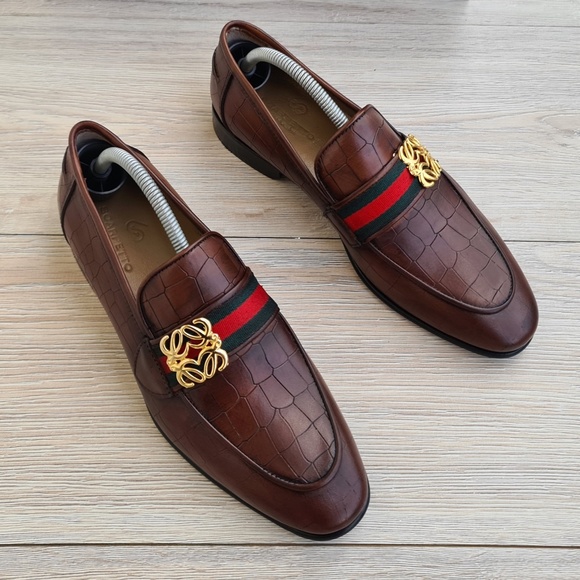 Brown Men\'s Genuine Leather Loafer - Leather Sole main image 4